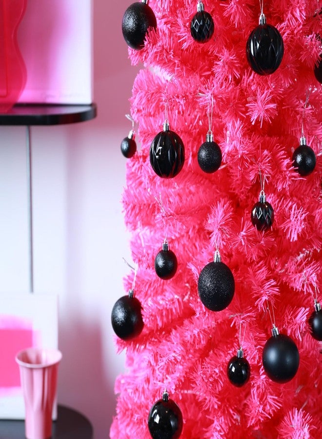 HipTree 30ct Christmas Halloween Ornaments Tree Decorations Set-1.18 Inch Black Shatterproof Decorative Hanging Ball Ornament Bulk,Mini Xmas Tree Tabletop Decorations for Fall Holiday Party Home Decor - Image 3